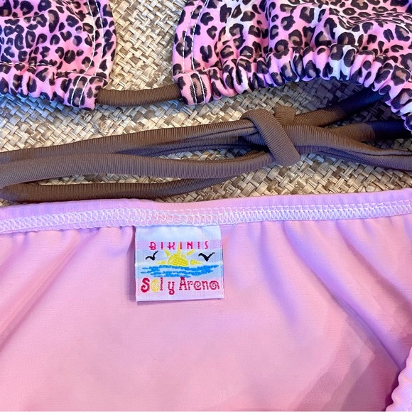 SOL Y ARENA 👙 Pink & Brown Animal Print Bikini | SZ S/P - Picture 9 of 11